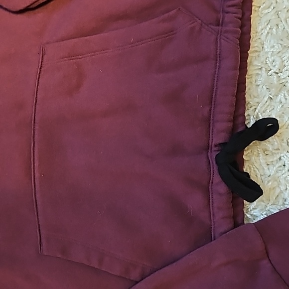 Victoria's Secret PINK Dark Maroon w/ Black Writing Cropped Hoodie. - Picture 4 of 6